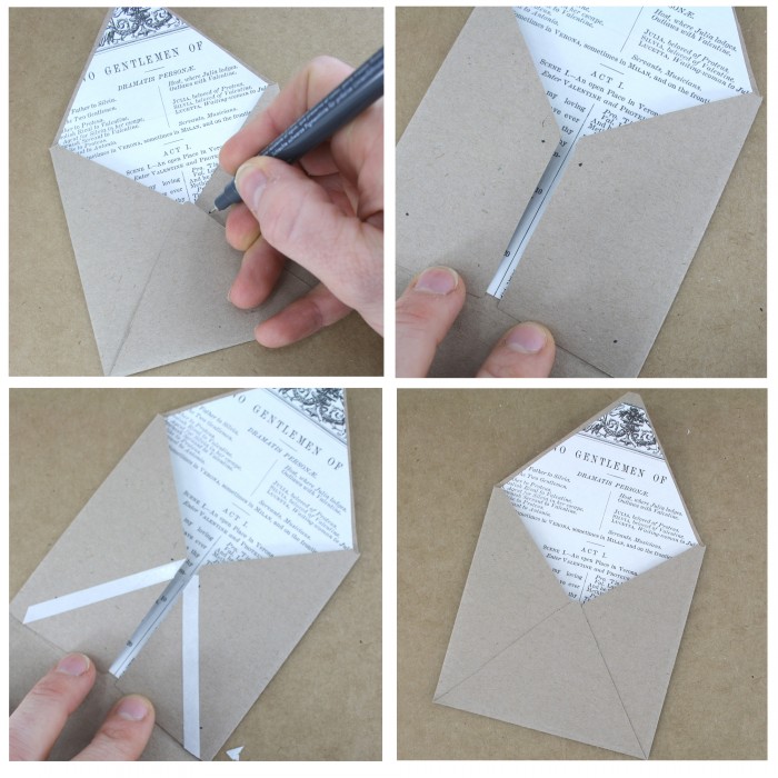 make your own envelope with matching confetti and lining