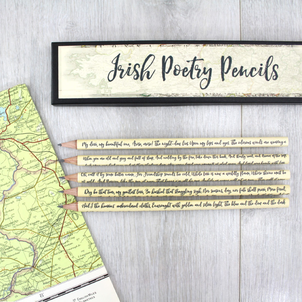 Famous Irish poets gifts for poetry lovers by six0six design made in Ireland