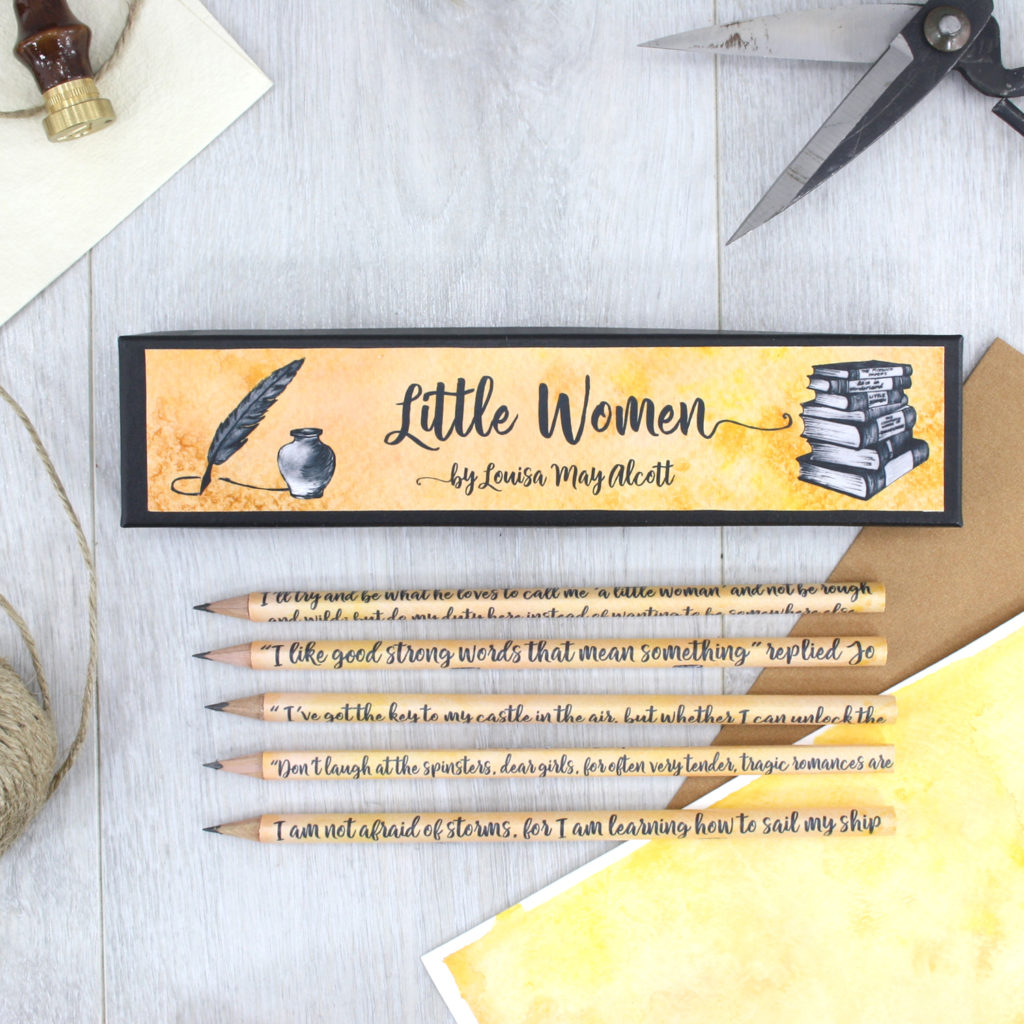 little women by louisa may alcott pencils handmade and designed in Ireland by six0sixdesign low res 1500