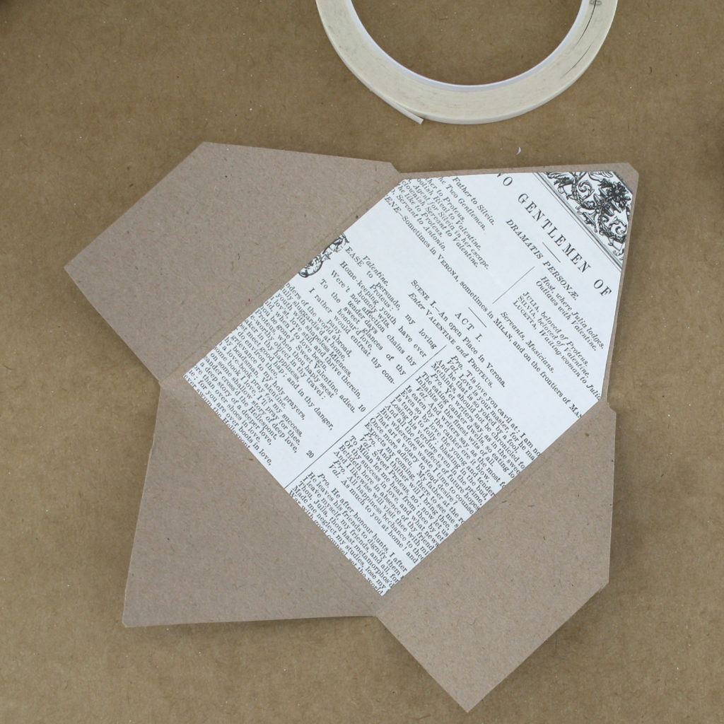 stick the inset down to the inside of your envelope