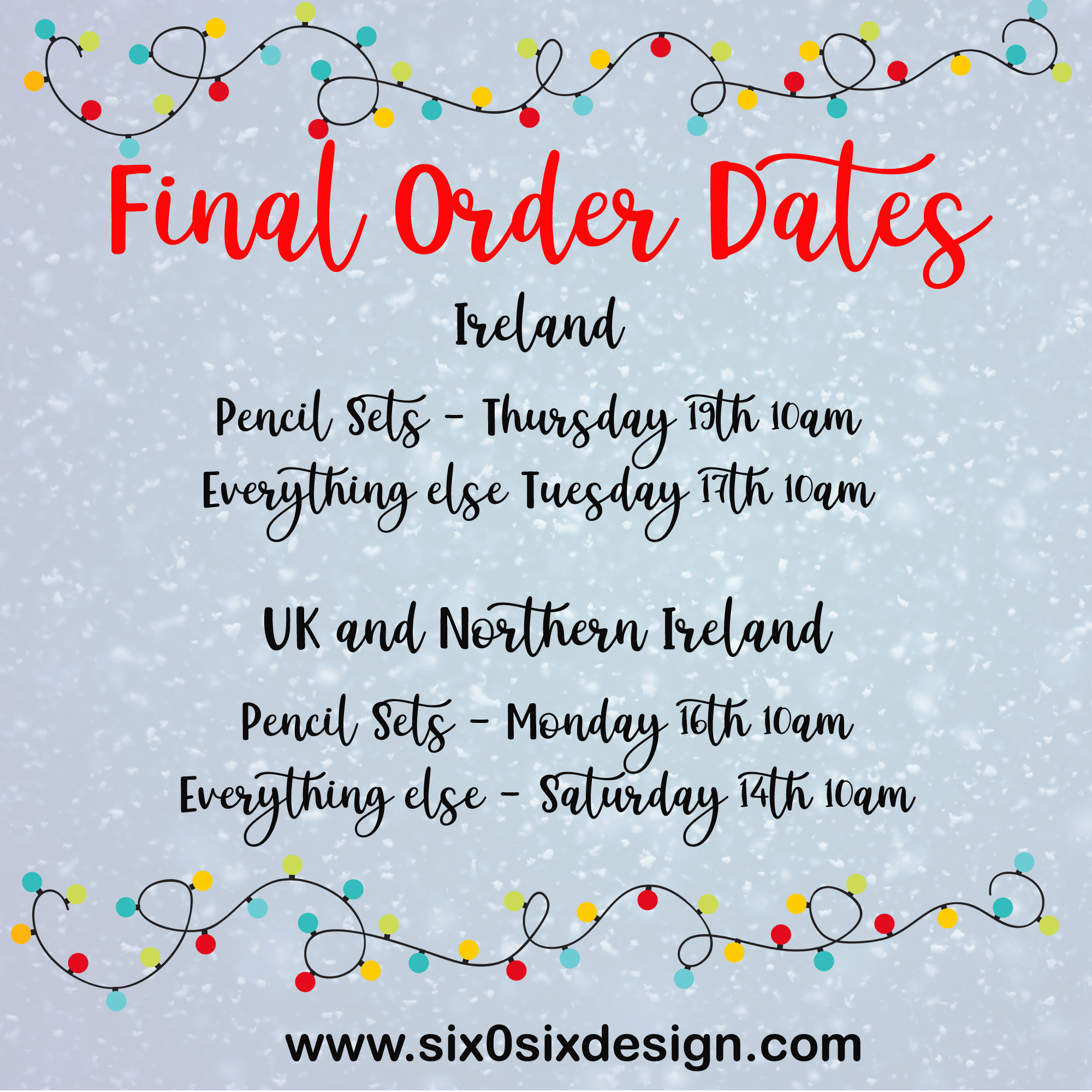 final order dates for Christmas 2019